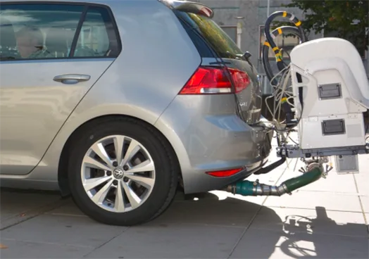 A picture of vehicle emissions equipment on a Volkswagon Golf